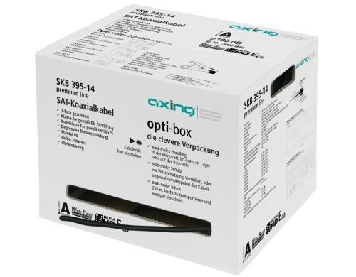 Axing SKB 395-14 Koaxialkabel, Klasse A+, 250m, Schwarz, DM