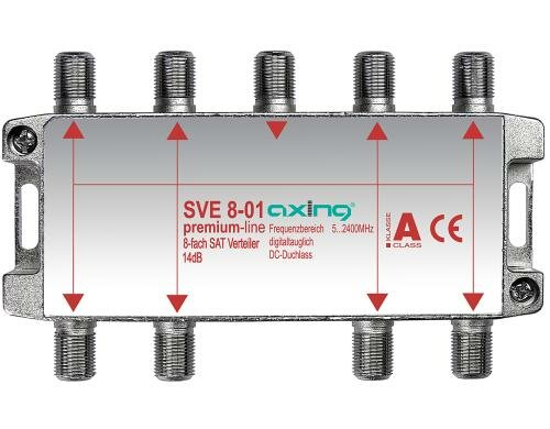 Axing SVE 8-01 8-fach SAT-Verteiler, 52400 MHz