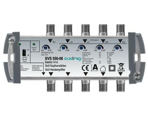 Axing SVS 550-06 Kopfverstärker, 5 in 5, 4xSAT, 1xTERR
