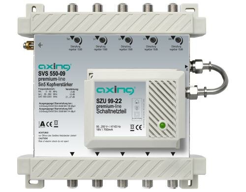 Axing SVS 550-09 Kopfverstärker, 5 in 5, 4xSAT, 1xTERR