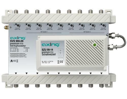 Axing SVS 990-09 Kopfverstärker, 9 in 9, 8xSAT, 1xTERR
