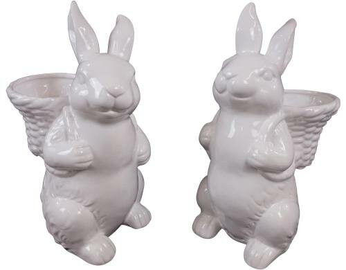 Hoff Interieur Hasenpaar Mümmelmann Set 2er Set, 13x28x19cm, 14x27x18cm