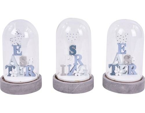 Hoff Interieur Glasglocken Easter 3er Set 3 Stück, Durchmesser 7.5cm, Höhe 12.5cm