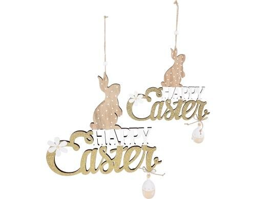 Hoff Interieur Wandhänger Happy Easter Set 2er Set, 23x22cm, 36x33cm
