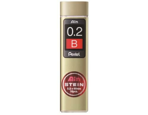Pentel Druckbleistift-Minen Ain Stein 0.2mm B, 20 Minen pro Dose