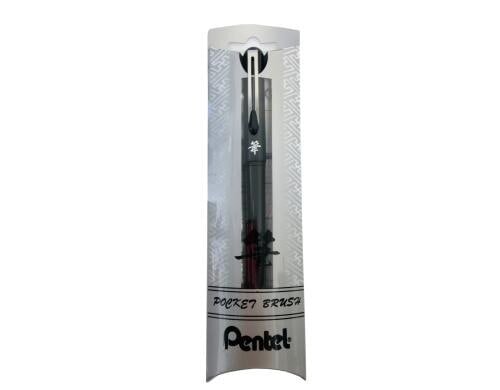 Pentel Pinselstift Pocket Brush Pen schwarz mit 4 Refill FP10