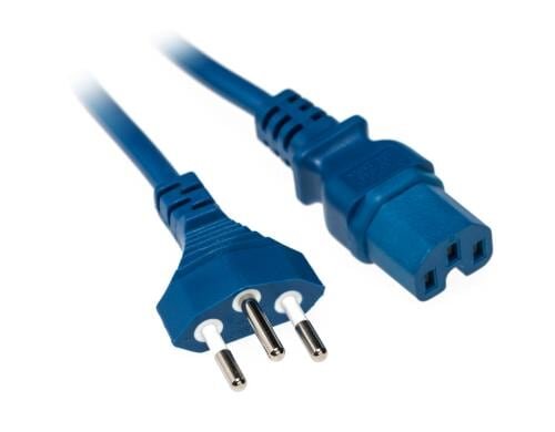 Apparatekabel C15/Typ12, 2m blau, H05VV-F 3G 1.0mm2