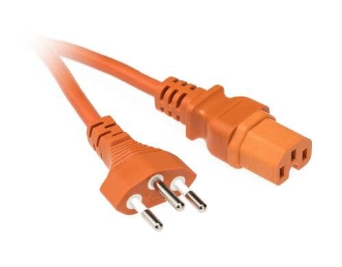Apparatekabel C15/Typ12, 3m orange, H05VV-F 3G 1.0mm2