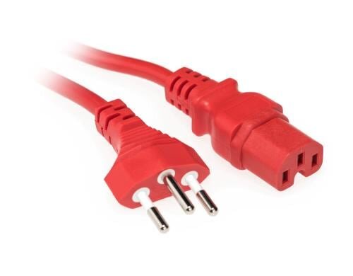 Apparatekabel C15/Typ12, 1m rot, H05VV-F 3G 1.0mm2