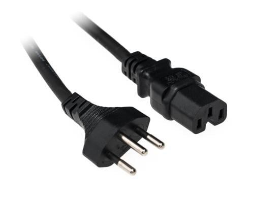 Apparatekabel C15/Typ12, 2m, Gummi schwarz, H05RR-F 3G 1.0mm2