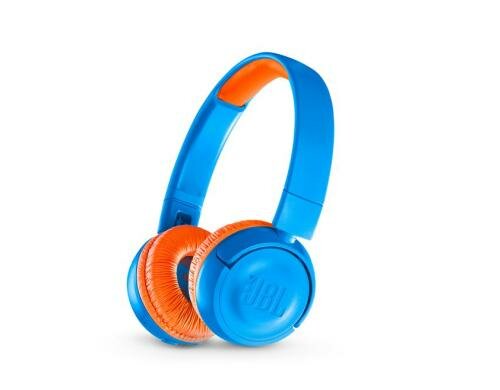 JBL JR300BT On-Ear Kinderkopfhörer Bluetooth, hellblau/orange, Lautstärkebegr