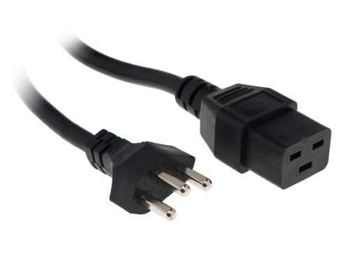 Netzkabel T23 - C19, schwarz 3m Kabel, H05VV-F 3G1.5mm
