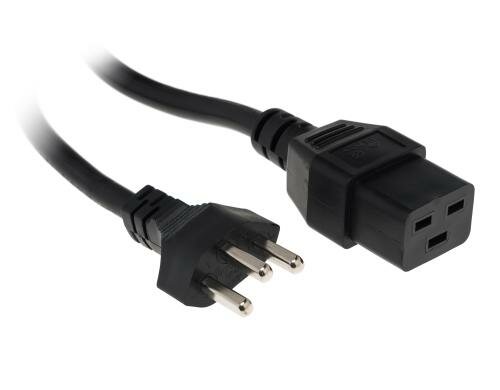 Netzkabel T23 - C19, schwarz 10m Kabel, H05VV-F 3G1.5mm