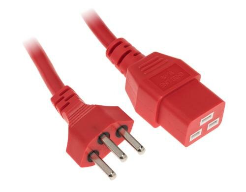 Netzkabel T23 - C19, rot 1.75m Kabel, H05VV-F 3G1.5mm