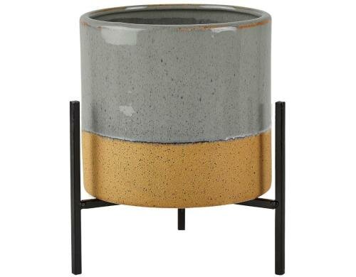 Villa Collection Übertopf Keramik blaugrau D 18cm - H 26cm