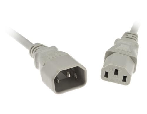 Gerätekabel C13-C14, 1m grau, H05VV-F 3G 0,75mm²