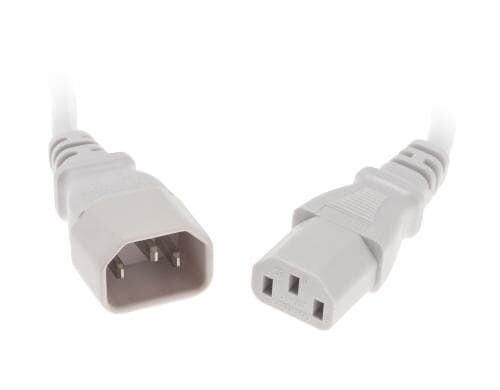 Gerätekabel C13-C14, 1m weiss, H05VV-F 3G 1.0mm²