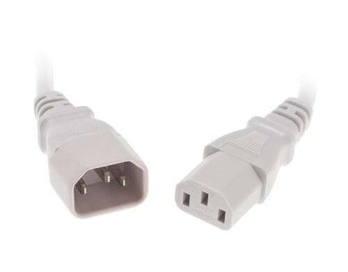 Gerätekabel C13-C14, 1.5m weiss, H05VV-F 3G 1.0mm²