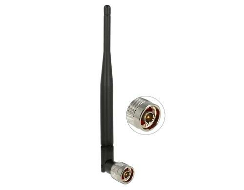 Delock WLAN Antenne, 5dBi, mit Kippgelenk N-Type Stecker, 2.4 Ghz  20.3cm