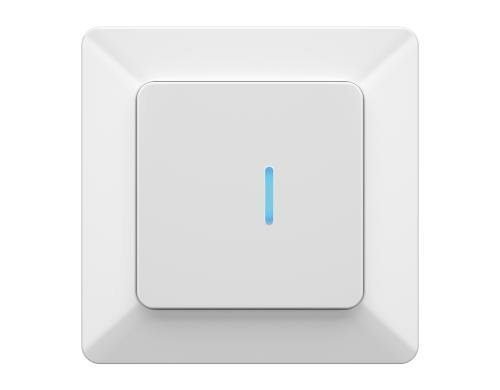 modino priamos UP Drucktaster 1-fach AR, beleuchtet blau, weiss