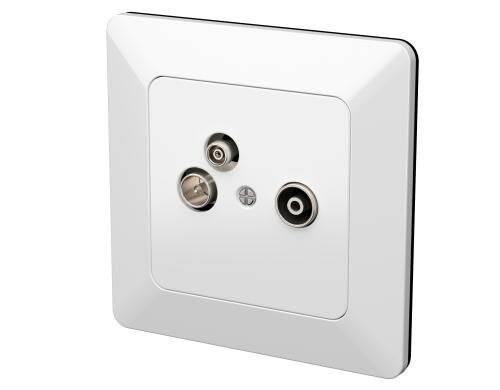 modino priamos UP TV/Radio/Datendose Druchgangsdose, 14dB, weiss