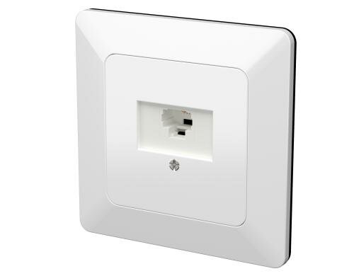 modino priamos UP Netzwerksteckdose 1x RJ45 8-polig, Kat. 5e, weiss