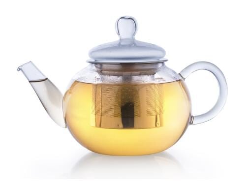 Creano Glas-Teekanne 800ml hitzebeständiges Borosilikatglas, Glasdecke