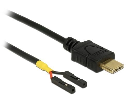 USB Stromkabel USB-C zu 2x Postenbuchse 20cm
