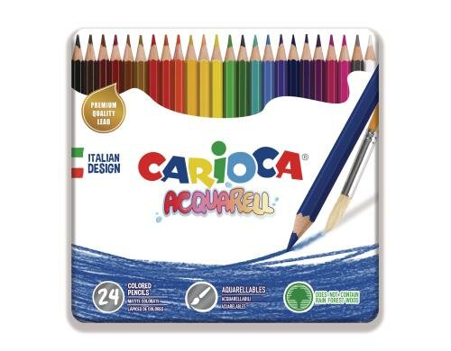 Carioca Farbstift Acquarell Metallbox 24er Pack