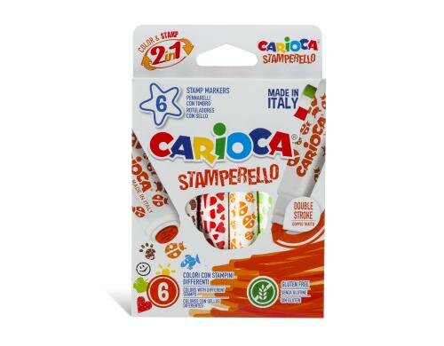 Carioca Fasermaler inkl. Stempel Stamperell 6er Pack