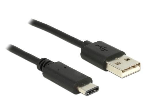 USB2.0-Kabel A-TypC: 50cm, schwarz max. 480Mbps, Typ-C