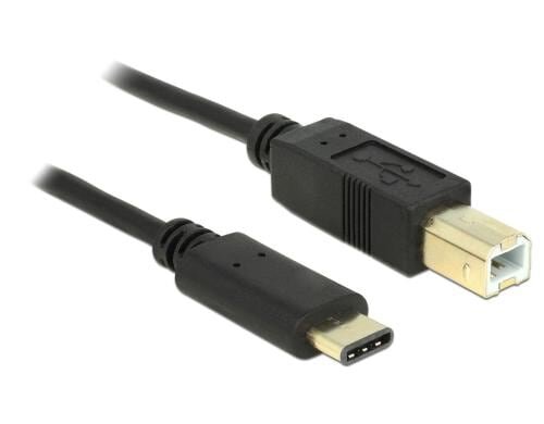 USB2.0-Kabel TypC - B : 50cm, schwarz max. 480Mbps, Typ-C