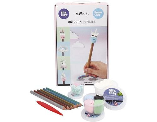 Creativ Company Foam & Silk Clay Set Einhorn-Buntstifte