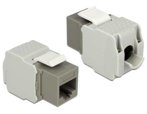 Delock Keystone Modul Cat.6, UTP, grau extern: RJ45 Buchse, Intern LSA Leiste