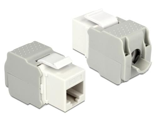 Delock Keystone Modul Cat.6, UTP, weiss extern: RJ45 Buchse, Intern LSA Leiste