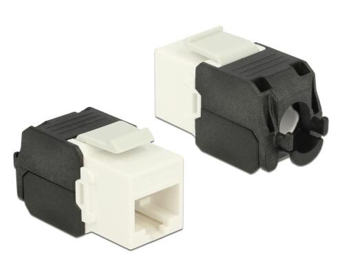 Delock Keystone Modul Cat.6A, UTP, weiss extern: RJ45 Buchse, Intern LSA Leiste