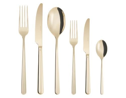 Sambonet Tafelbesteck, 36 Set, Linear  PVD 6x Messer, Gabel, EL,  TL,  MokkaL, Dgabel