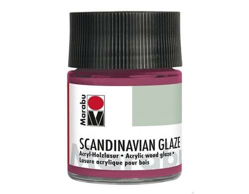 Marabu Acryl-Holzlasur Scandinavian Glaze 50 ml, Schimmer-Rot