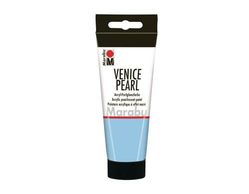 Marabu Acryl-Perlglanzfarbe Venice Pearl 100 ml, Perlmutt-Blau
