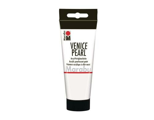 Marabu Acryl-Perlglanzfarbe Venice Pearl 100 ml, Perlmutt-Weiss