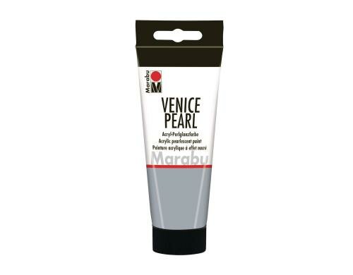 Marabu Acryl-Perlglanzfarbe Venice Pearl 100 ml, Perlmutt-Grau