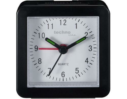 Technoline Wecker Modell SC BLACK Quarzuhr, nachtleuchtende Zeiger