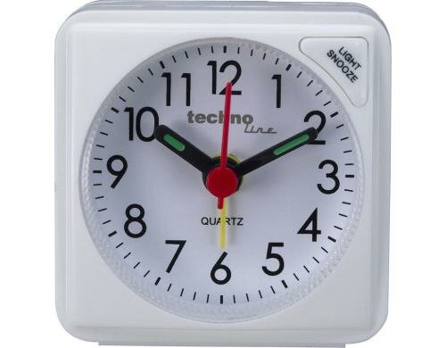 Technoline Wecker Modell S WHITE Weckalarm mit Schlummerfunktion