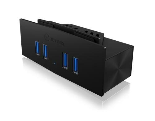 ICY BOX IB-HUB1408-U3, 4x USB3.0 Klemm-Hub Aluminium, ABS