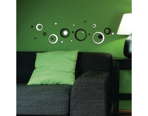 Crearreda Wandtattoo Black&White Circles Foam S