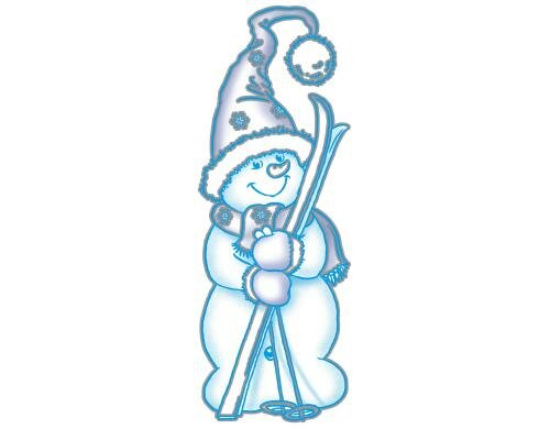 B&H Fensterbild Schneemann Grösse 16.5x48.5cm