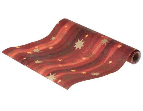 B&H Tischläufer Sterne Grösse 40x300cm, bordeaux