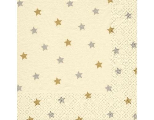B&H Weihnachtsservietten Sternchen Grösse 33x33cm, 20 Stück, 3-lagig