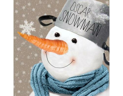 B&H Weihnachtsservietten Schneemann Oskar Grösse 33x33cm, 20 Stück, 3-lagig