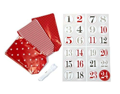 B&H Adventskalender Set mit 24 Tüten und Sticker